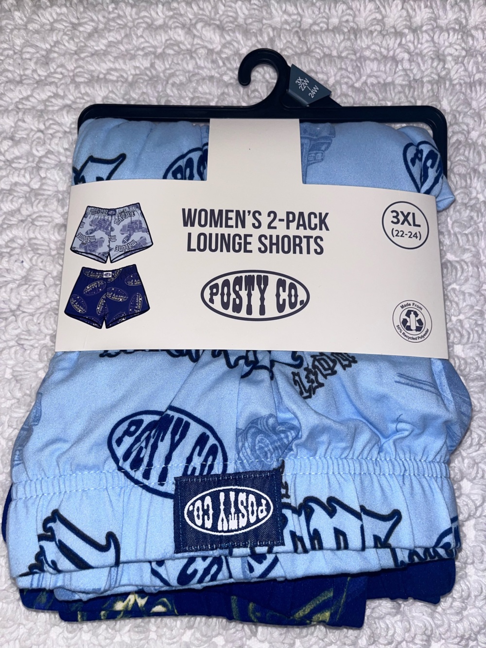 Women's Light Blue Lounge Shorts — 2-Pack (3XL)